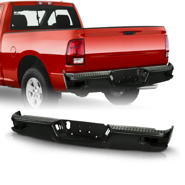 For 09-18 Dodge Ram 1500 Replacement Rear Bumper w/Sensor Hole Chrome Polished
